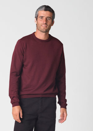 Klitmøller Collective ApS Mens basic merino knit Knitted sweaters Burgundy