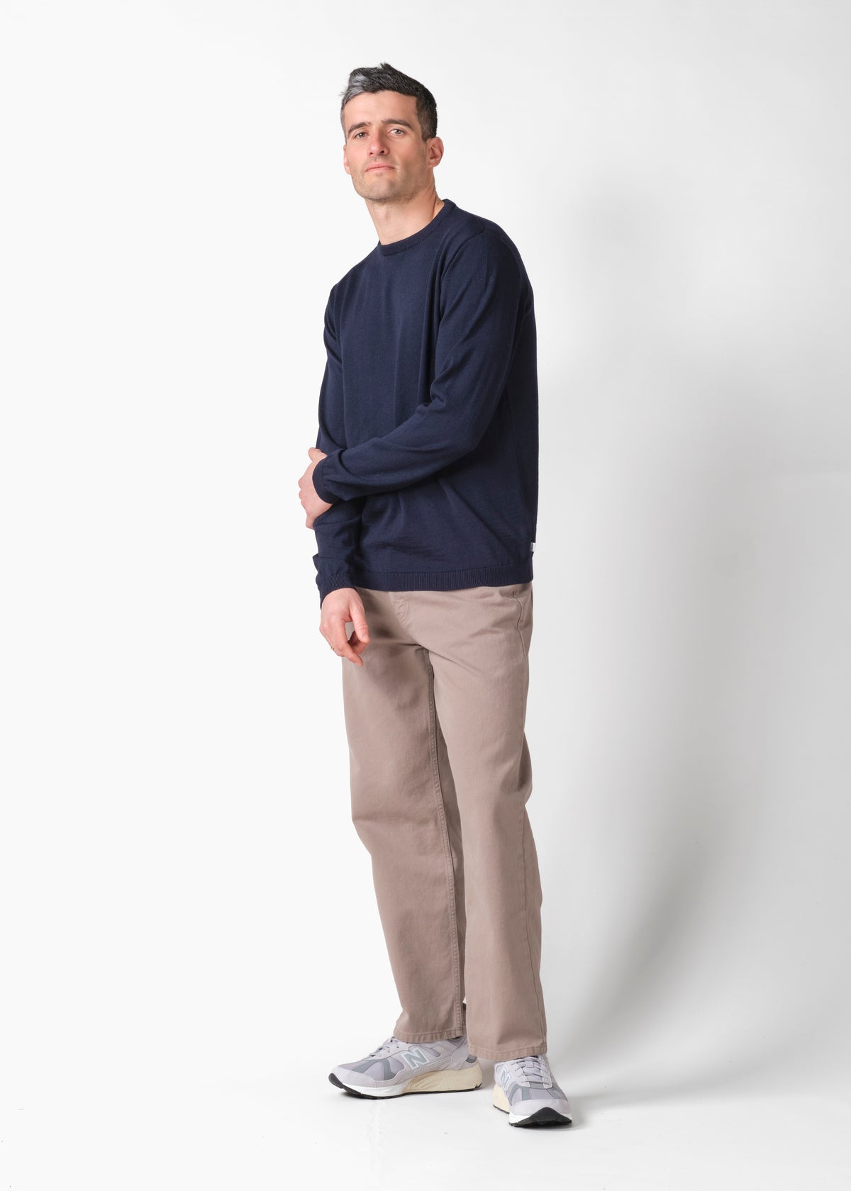 Klitmøller Collective ApS Mens basic merino knit Knitted sweaters Navy