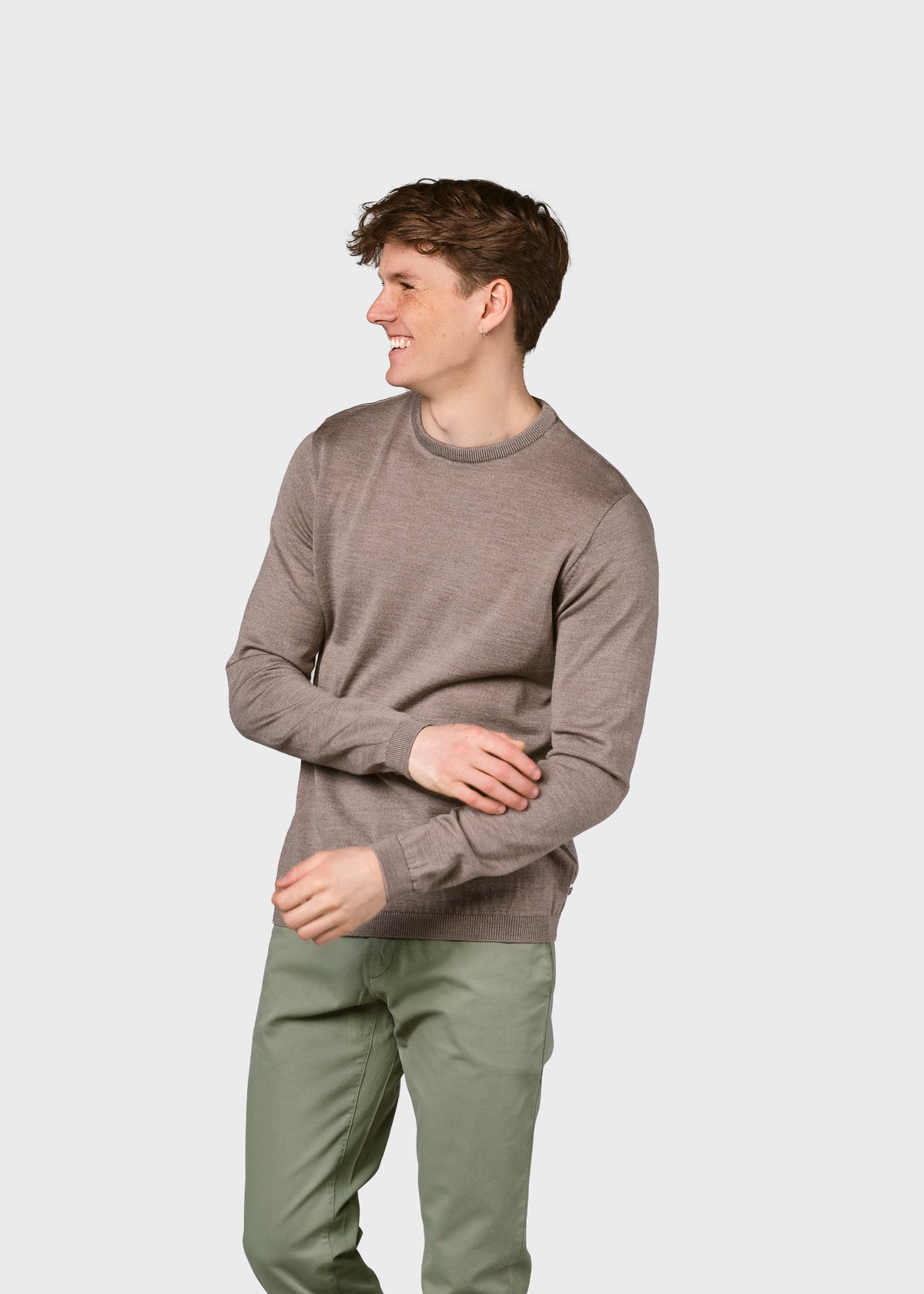 Klitmøller Collective ApS Mens basic merino knit Knitted sweaters Sand