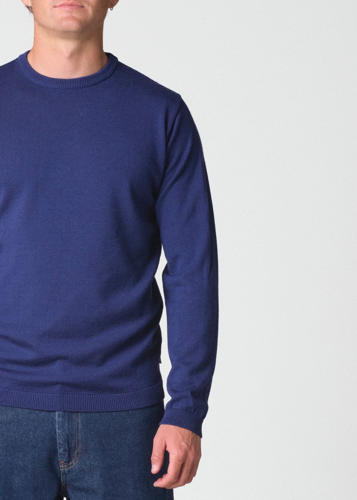 Klitmøller Collective ApS Mens basic merino knit Knitted sweaters Surf blue