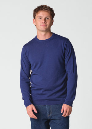 Klitmøller Collective ApS Mens basic merino knit Knitted sweaters Surf blue