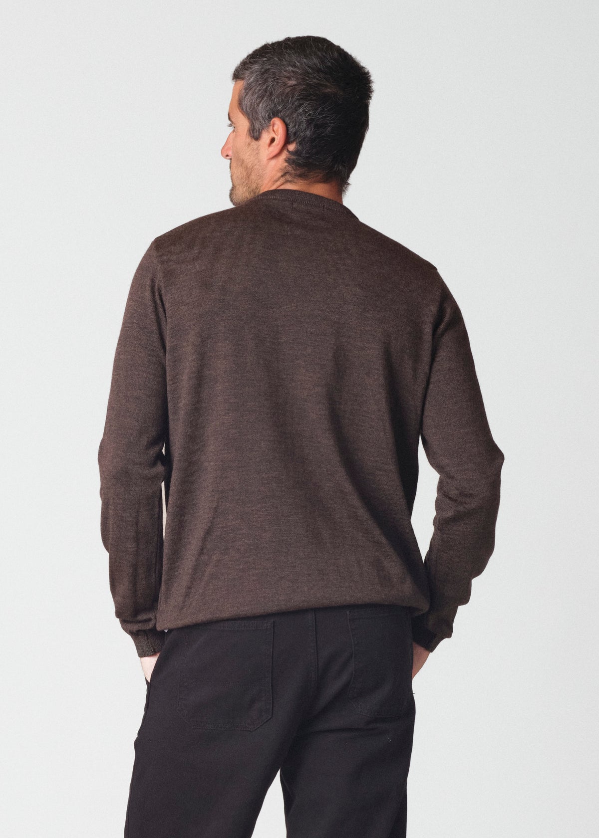 Klitmøller Collective ApS Mens basic merino knit Knitted sweaters Taupe