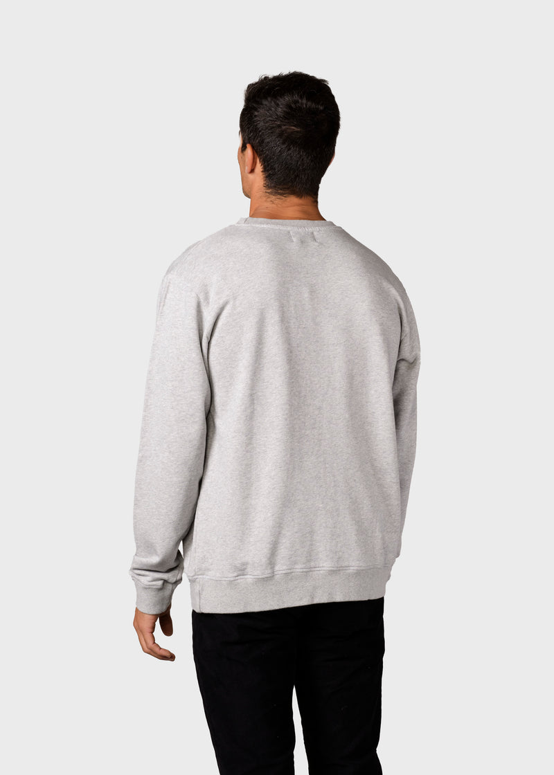 Klitmøller Collective ApS  Mens logo crew Sweatshirts Grey melange