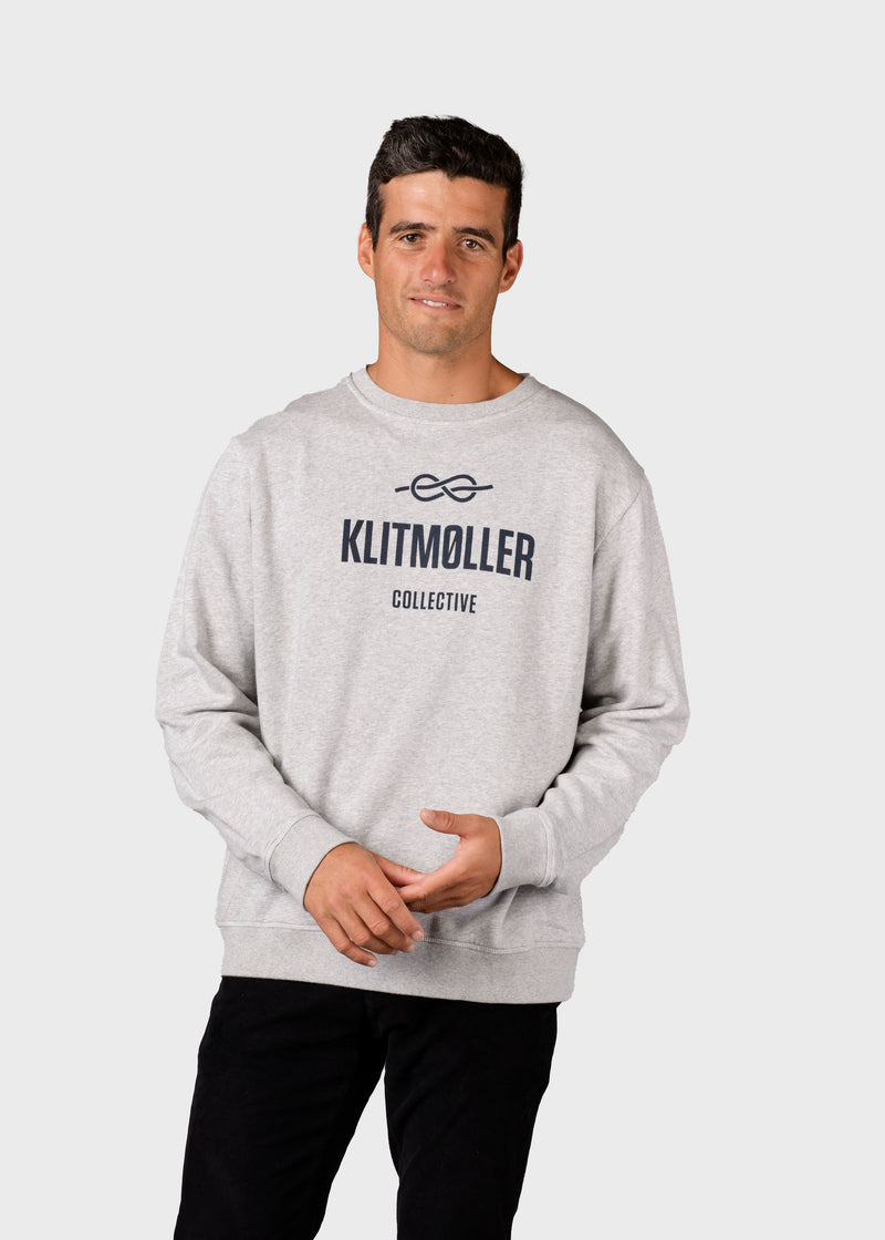 Klitmøller Collective ApS  Mens logo crew Sweatshirts Grey melange