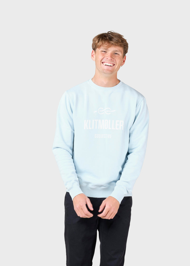 Klitmøller Collective ApS  Mens logo crew Sweatshirts Light blue