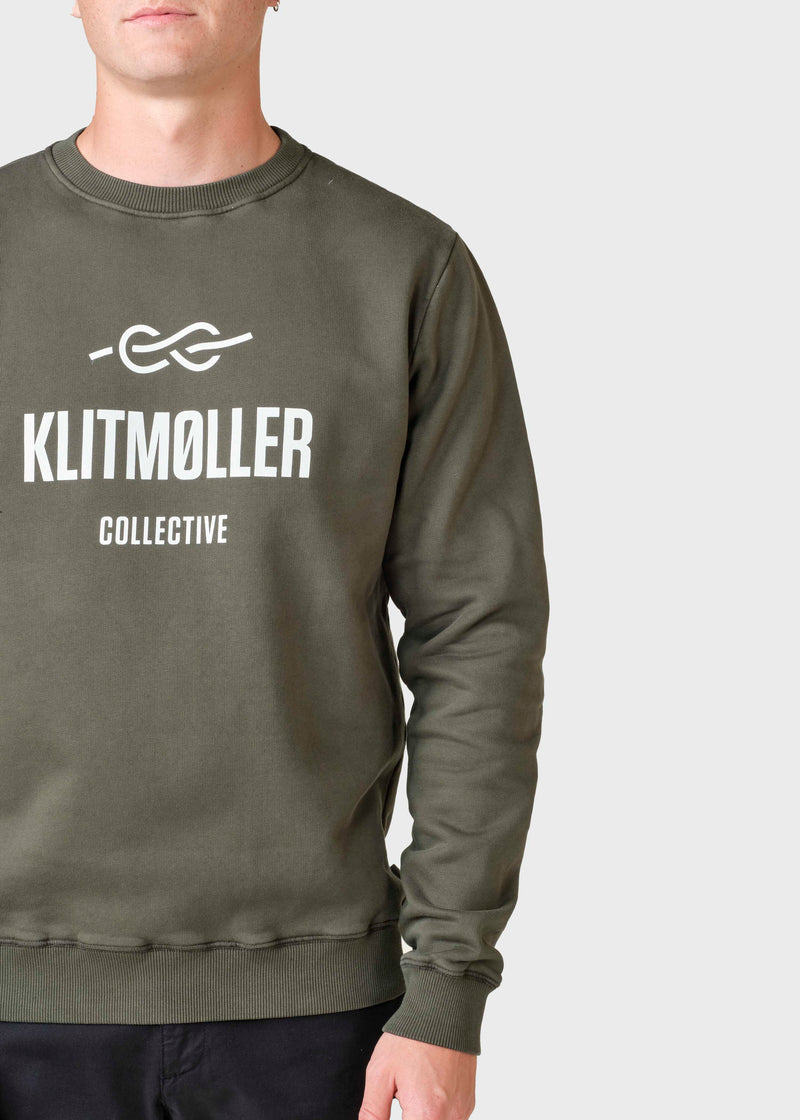 Klitmøller Collective ApS  Mens logo crew Sweatshirts Olive