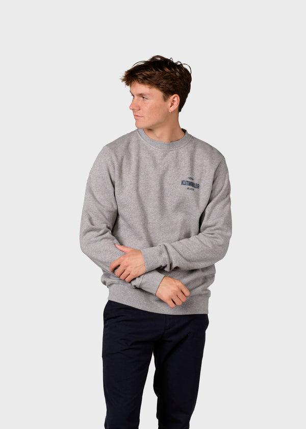 Klitmøller Collective ApS  Mens small logo crew Sweatshirts Grey melange