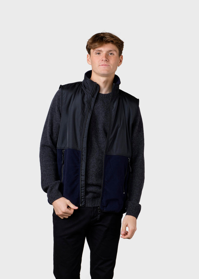 Klitmøller Collective ApS Midi fleece vest Jackets Black/navy
