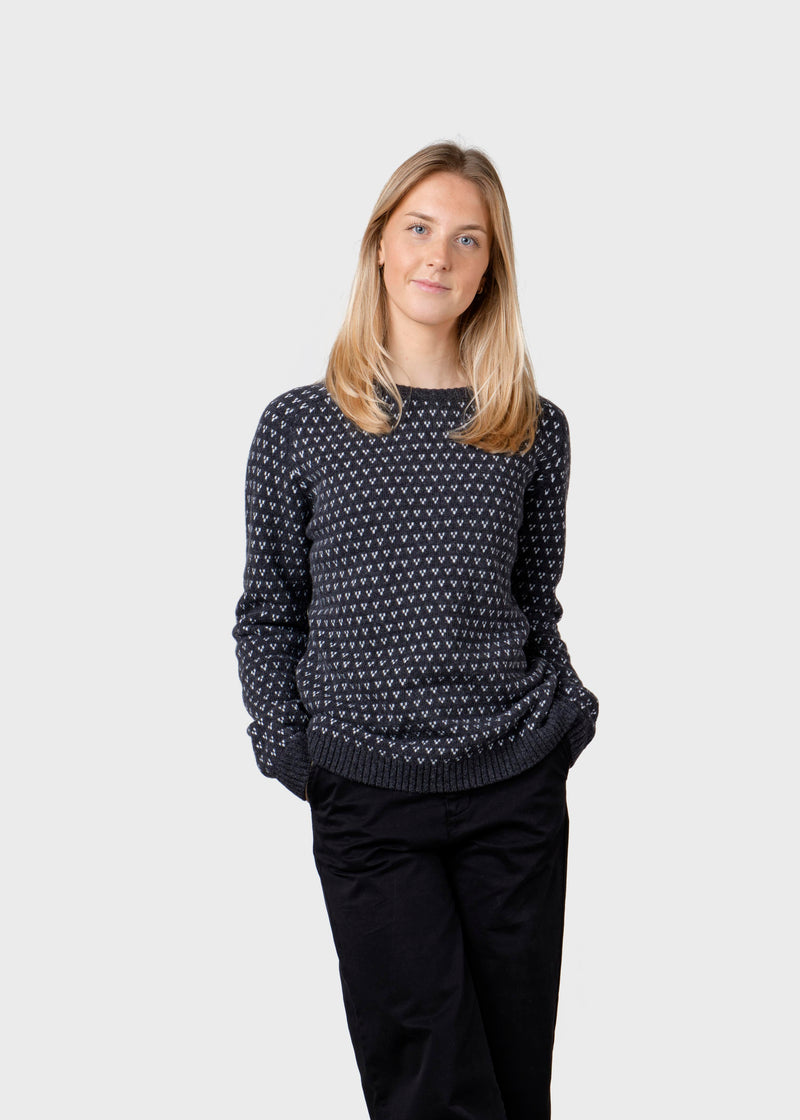 Klitmøller Collective ApS Mika knit Knitted sweaters Anthracite/cream