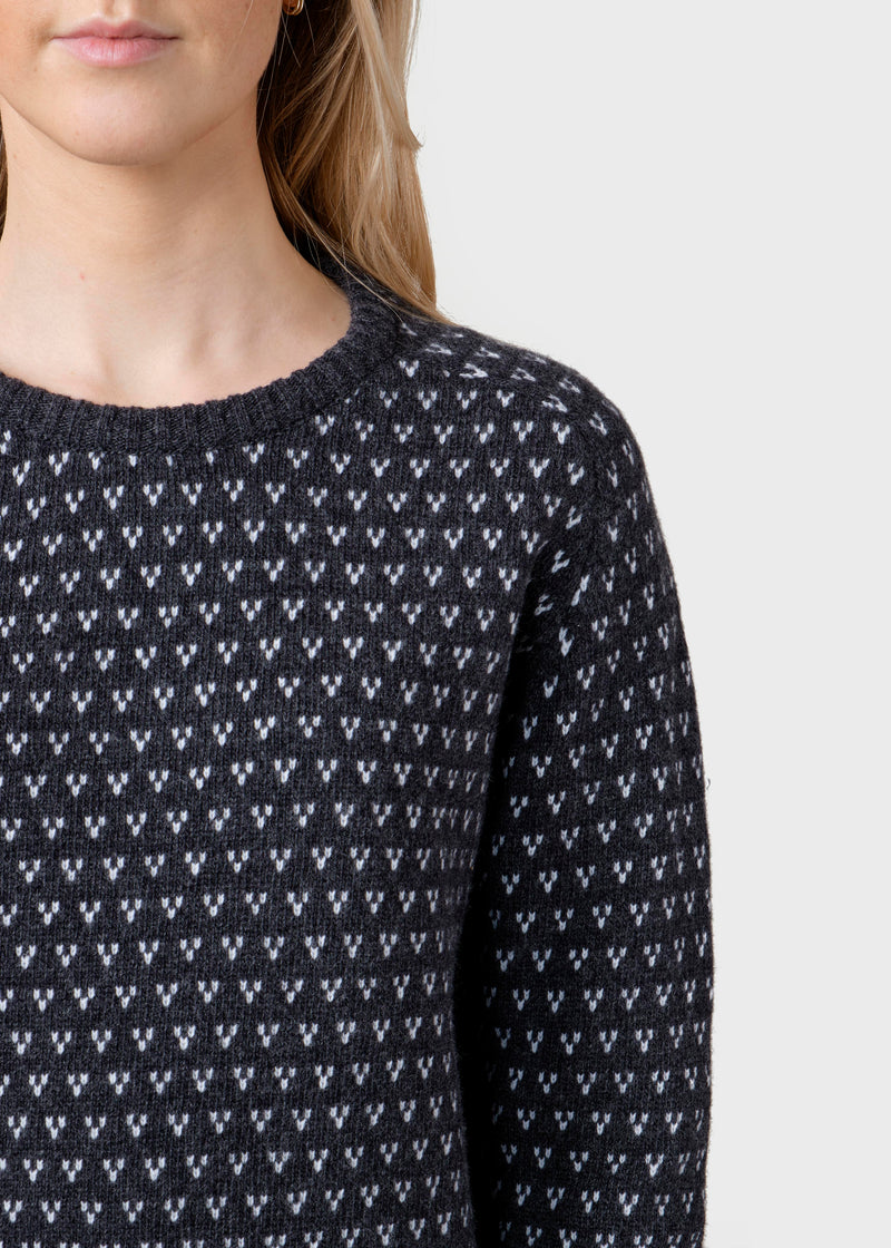 Klitmøller Collective ApS Mika knit Knitted sweaters Anthracite/cream