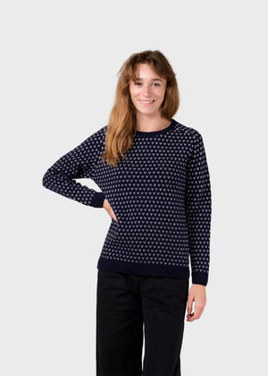 Klitmøller Collective ApS Mika knit Knitted sweaters Navy/cream