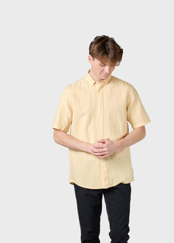 Klitmøller Collective ApS Mikkel linen shirt Shirts Lemon sorbet