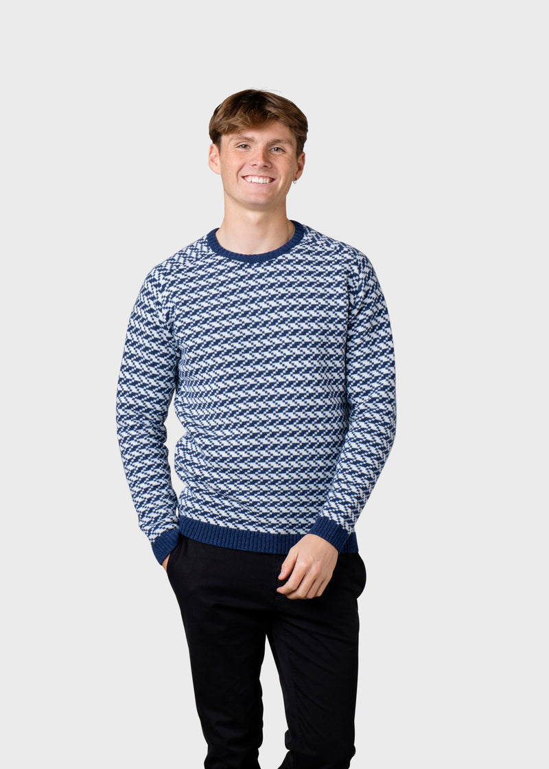 Klitmøller Collective ApS Milas knit Knitted sweaters Deep blue/cream