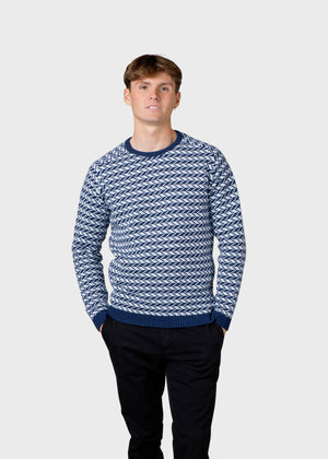 Klitmøller Collective ApS Milas knit Knitted sweaters Deep blue/cream