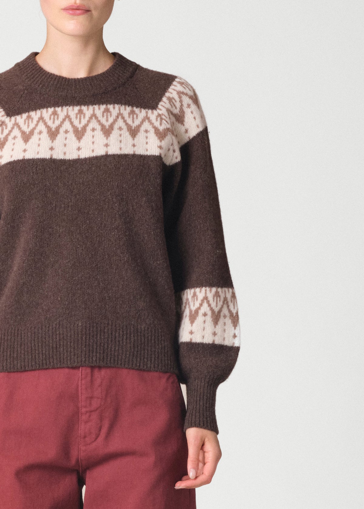 Klitmøller Collective ApS Miller knit Knitted sweaters Taupe/cream/cashew