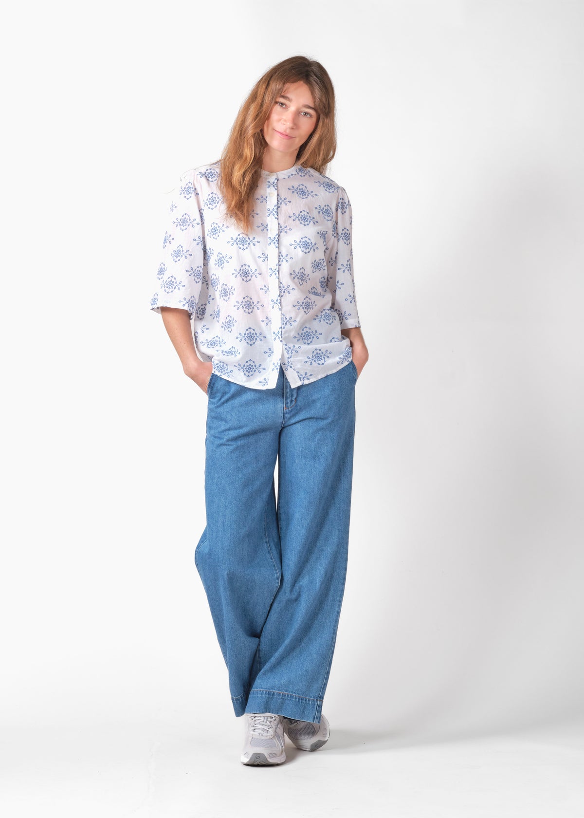 Klitmøller Collective ApS Mimi SS shirt GOTS Shirts White/surf blue