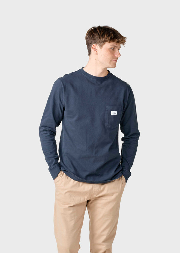 Klitmøller Collective ApS Nick L/S tee  T-Shirts Navy