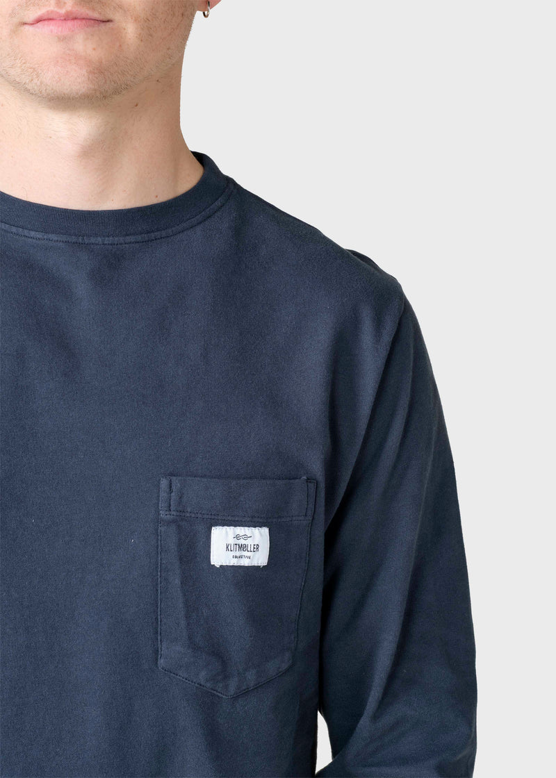 Klitmøller Collective ApS Nick L/S tee  T-Shirts Navy