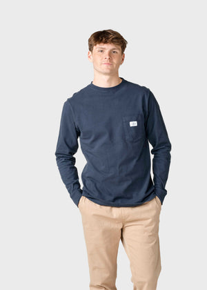 Klitmøller Collective ApS Nick L/S tee  T-Shirts Navy