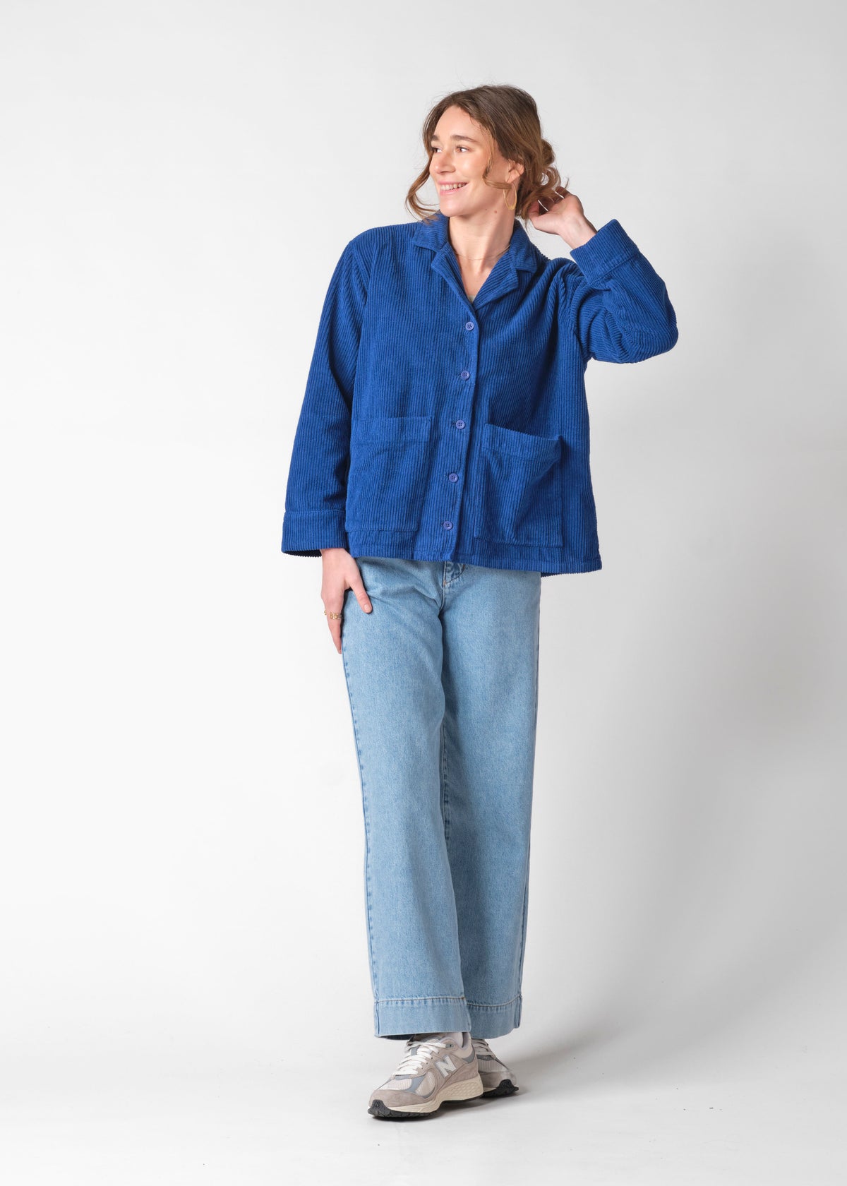 Klitmøller Collective ApS Nille cord overshirt GOTS Jackets Surf blue