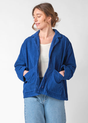 Klitmøller Collective ApS Nille cord overshirt GOTS Jackets Surf blue