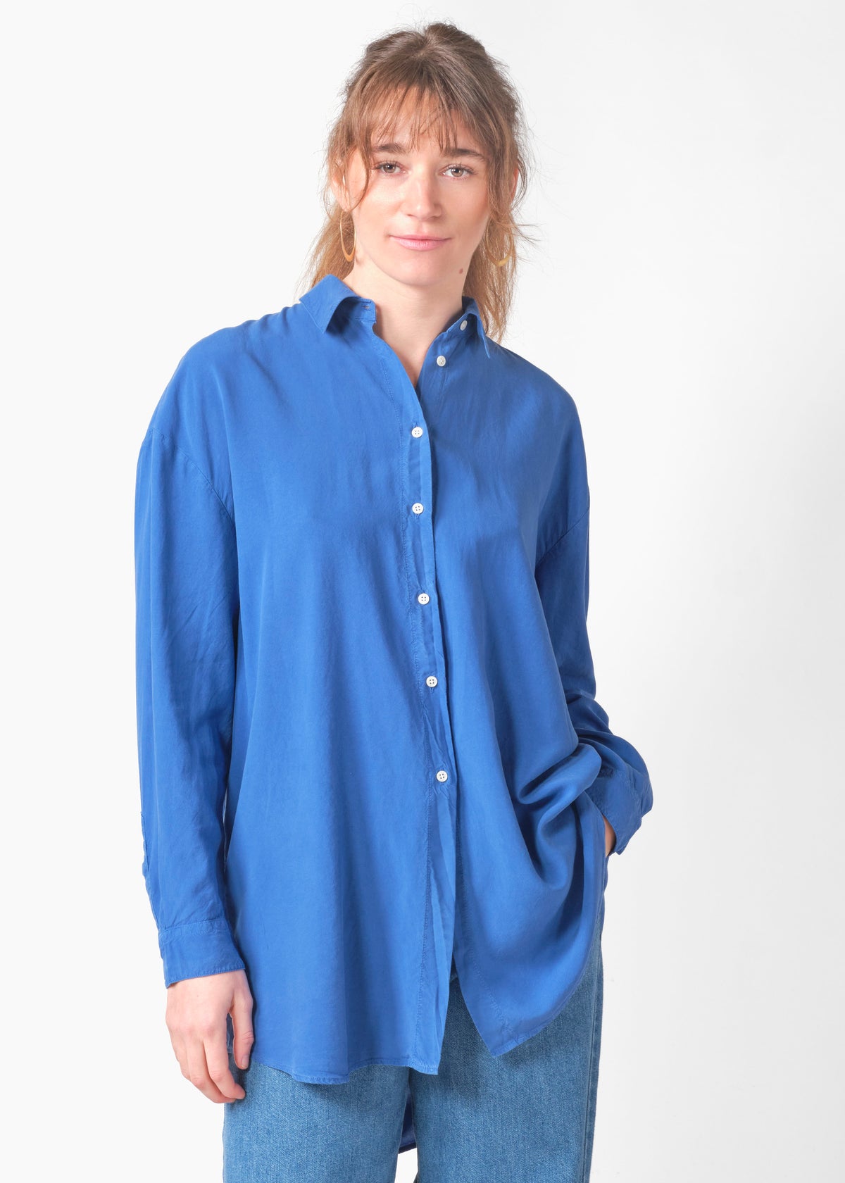 Klitmøller Collective ApS Ofelia lyocell shirt Shirts Surf blue