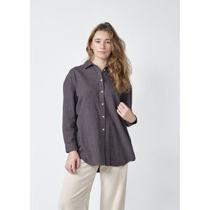 Klitmøller Collective ApS Ofelia short check shirt Shirts Black/taupe