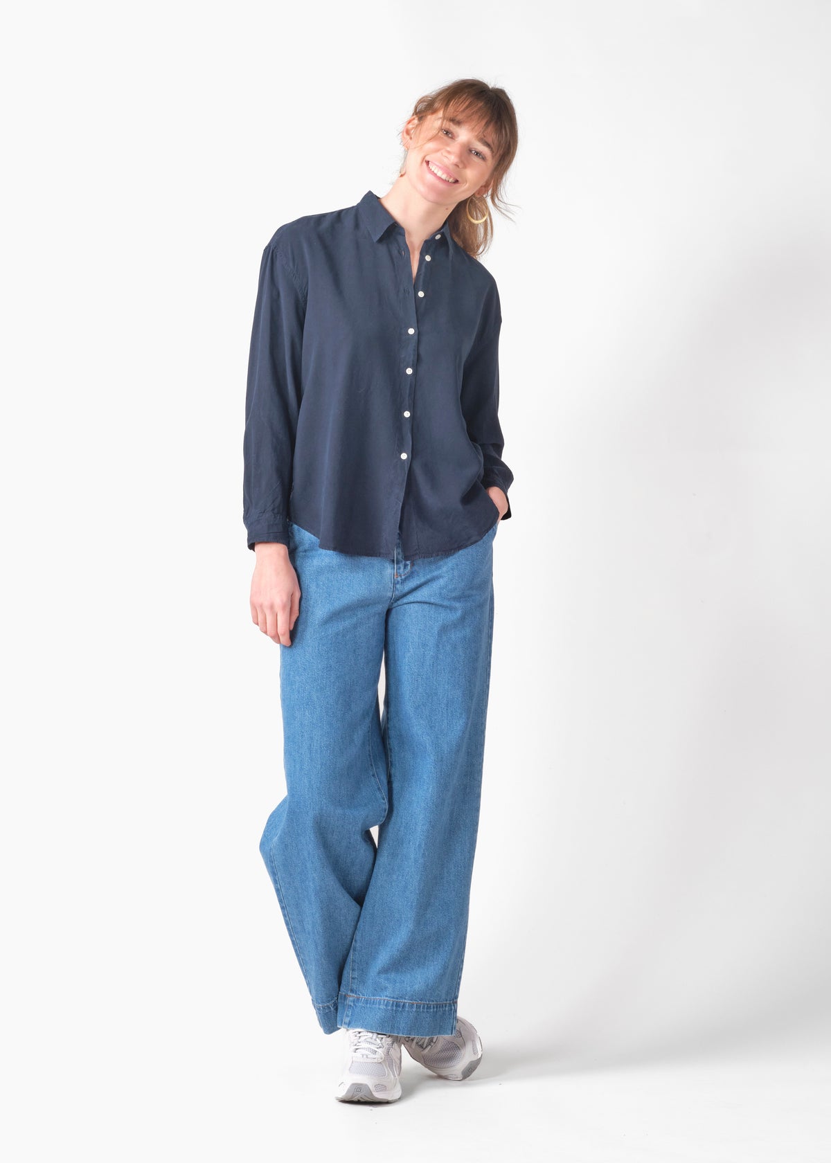 Klitmøller Collective ApS Ofelia short shirt Shirts Navy