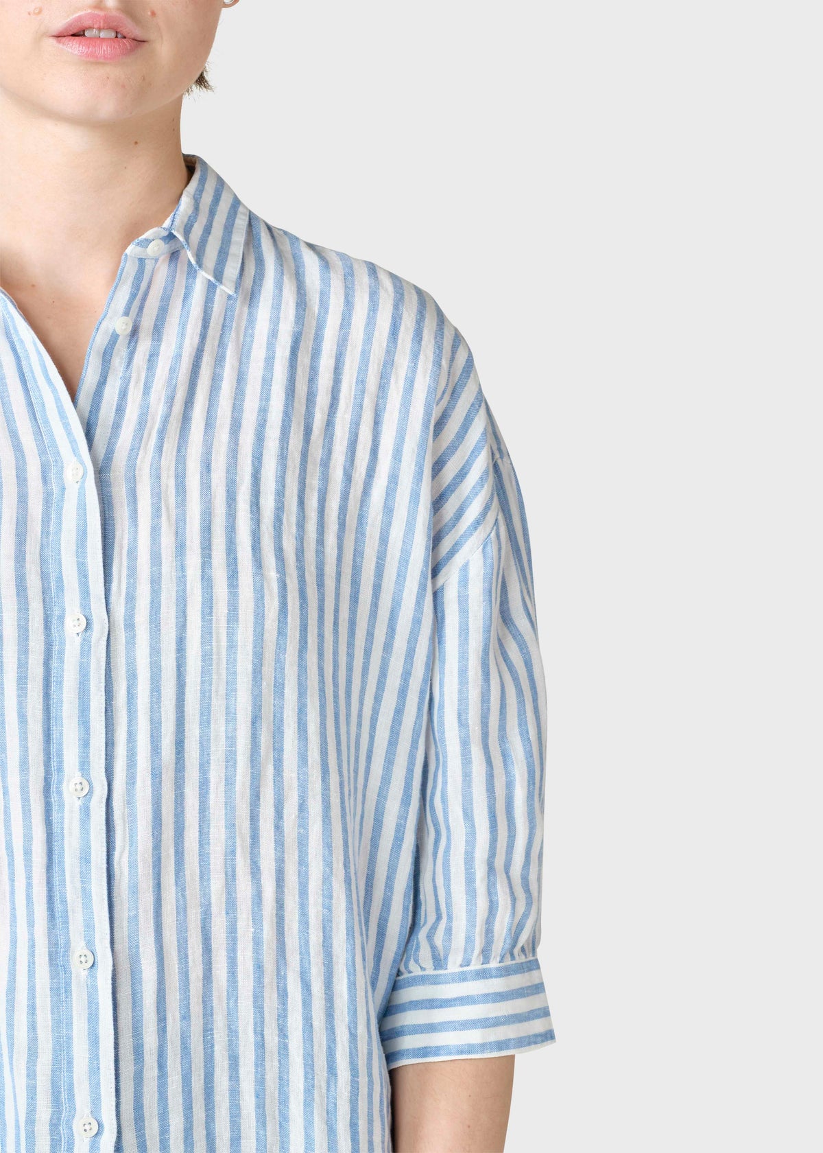 Klitmøller Collective ApS Oline linen shirt  Shirts Cream/light blue