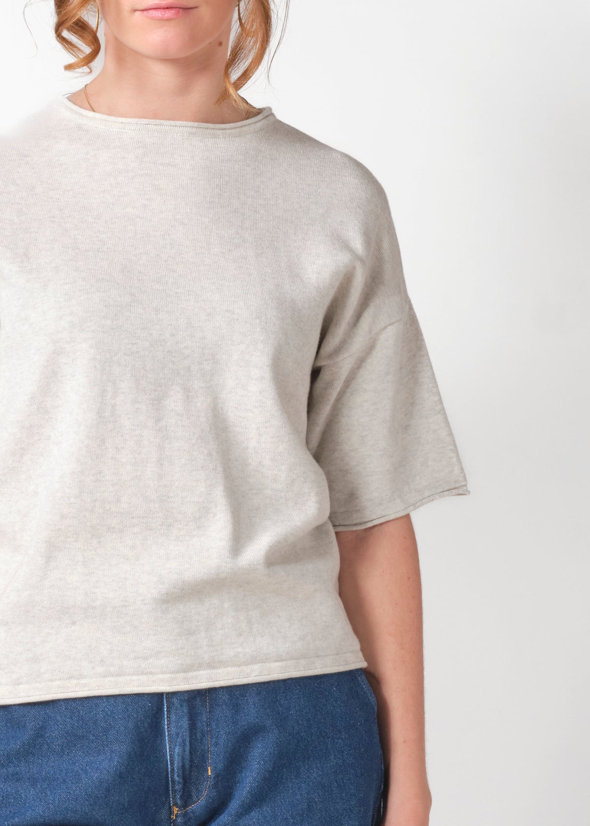 Klitmøller Collective ApS Patricia S/S knit Knitted sweaters Cream melange