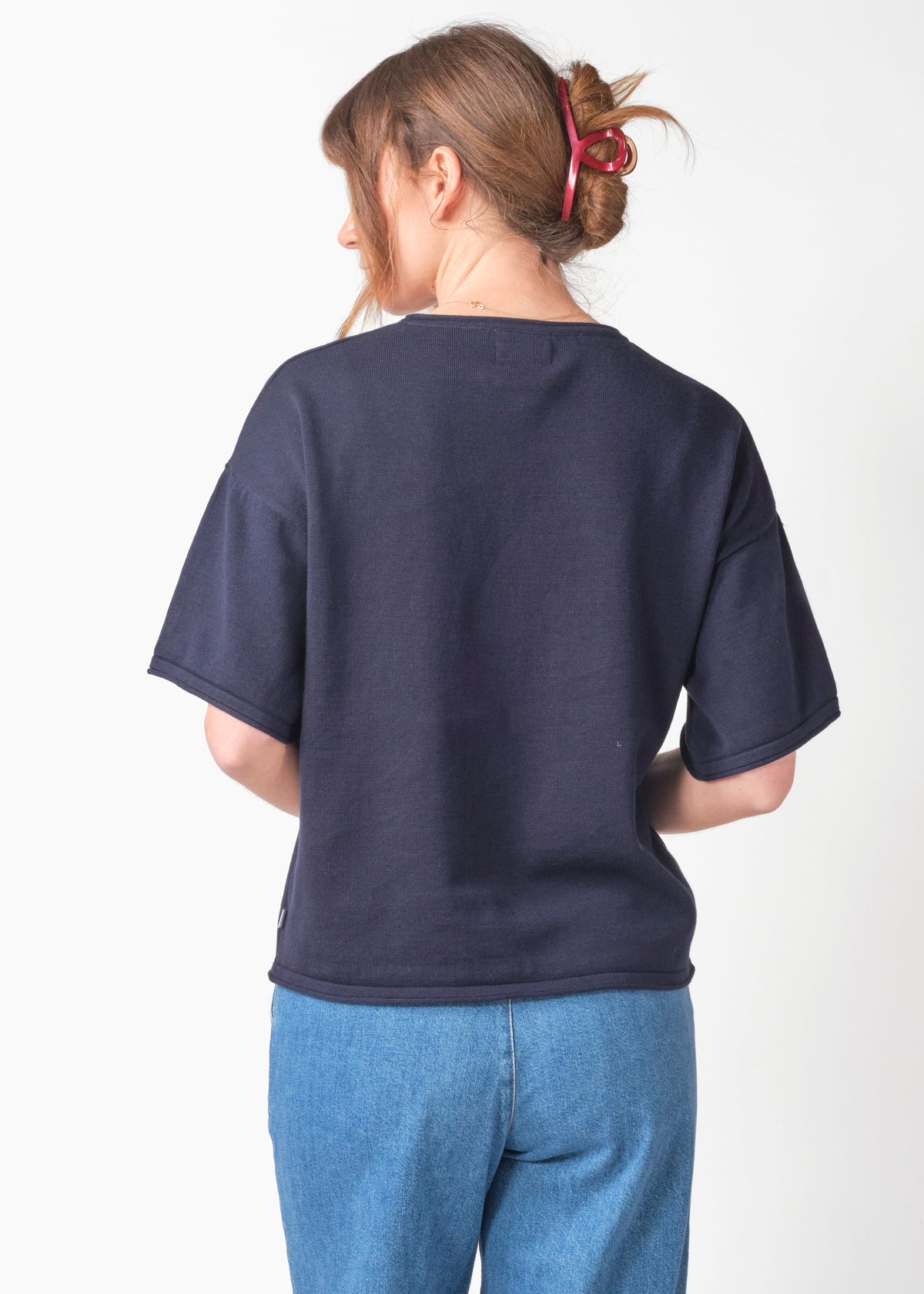 Klitmøller Collective ApS Patricia S/S knit Knitted sweaters Navy