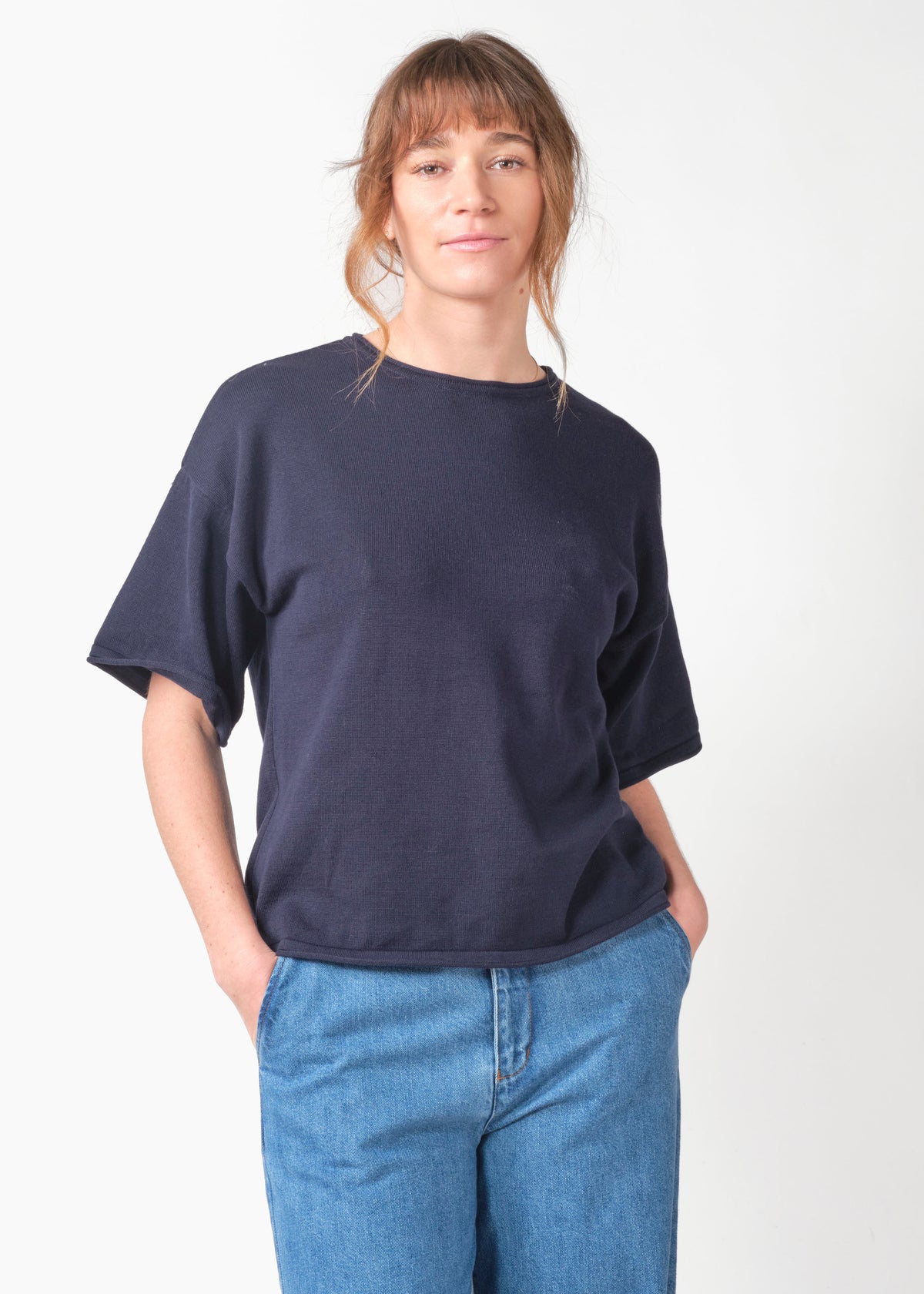 Klitmøller Collective ApS Patricia S/S knit Knitted sweaters Navy