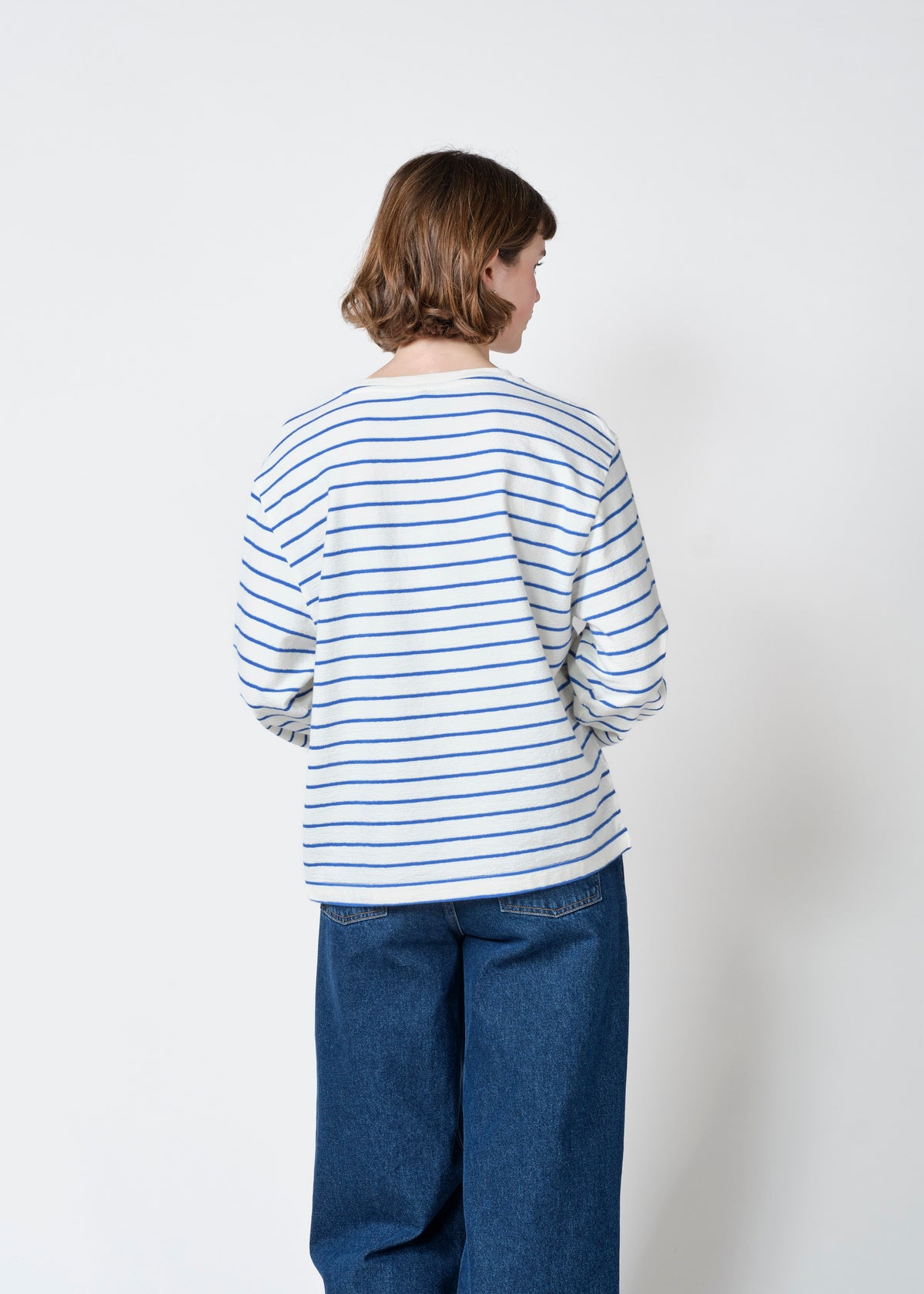 Klitmøller Collective ApS Paulina L/S tee T-Shirts Cream/surf blue
