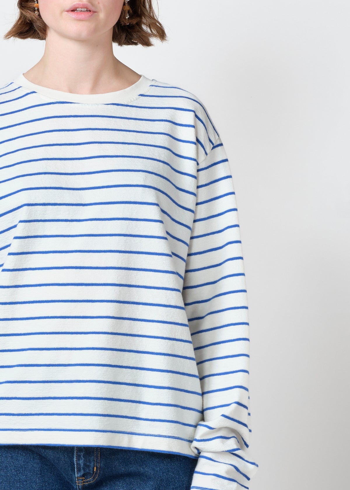 Klitmøller Collective ApS Paulina L/S tee T-Shirts Cream/surf blue