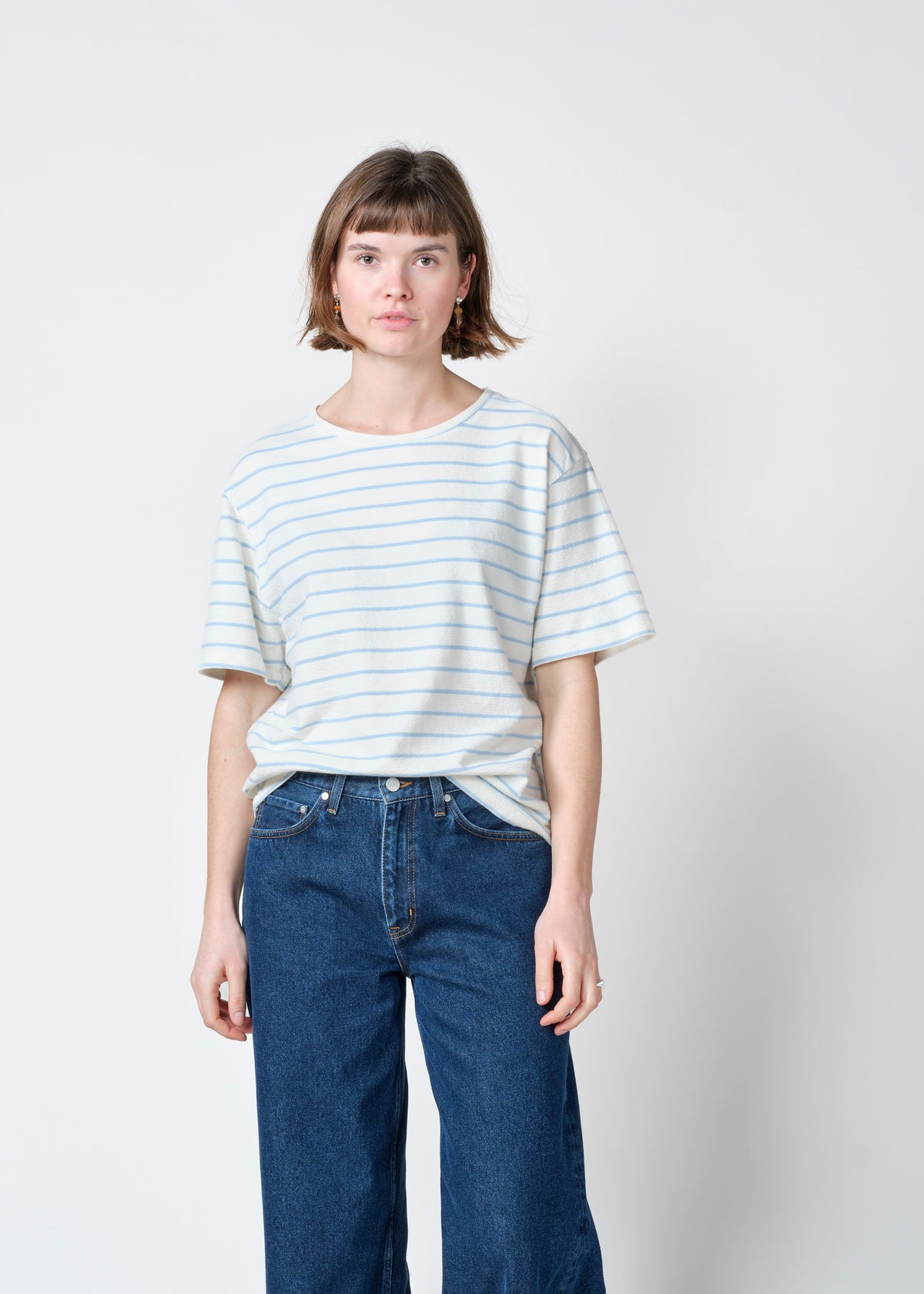 Klitmøller Collective ApS Paulina tee T-Shirts Cream/light blue