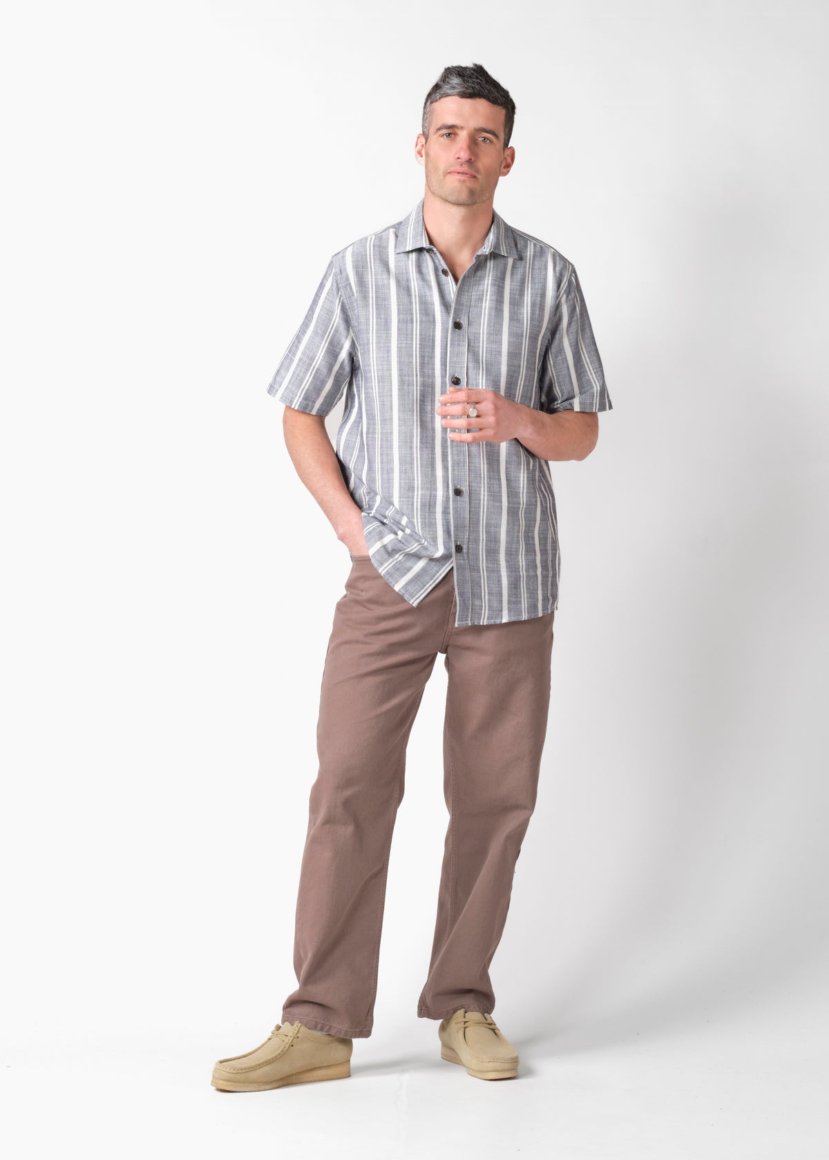 Klitmøller Collective ApS Per S/S shirt Shirts Navy/white