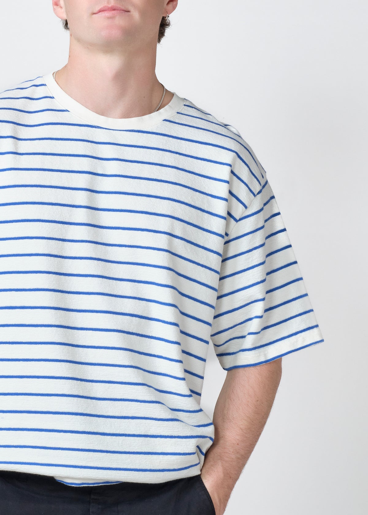 Klitmøller Collective ApS Peter tee T-Shirts Cream/surf blue