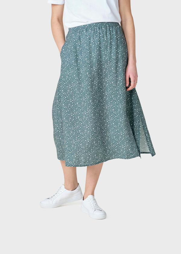 Klitmøller Collective ApS Ramona print skirt  Skirts Moss green/white dots