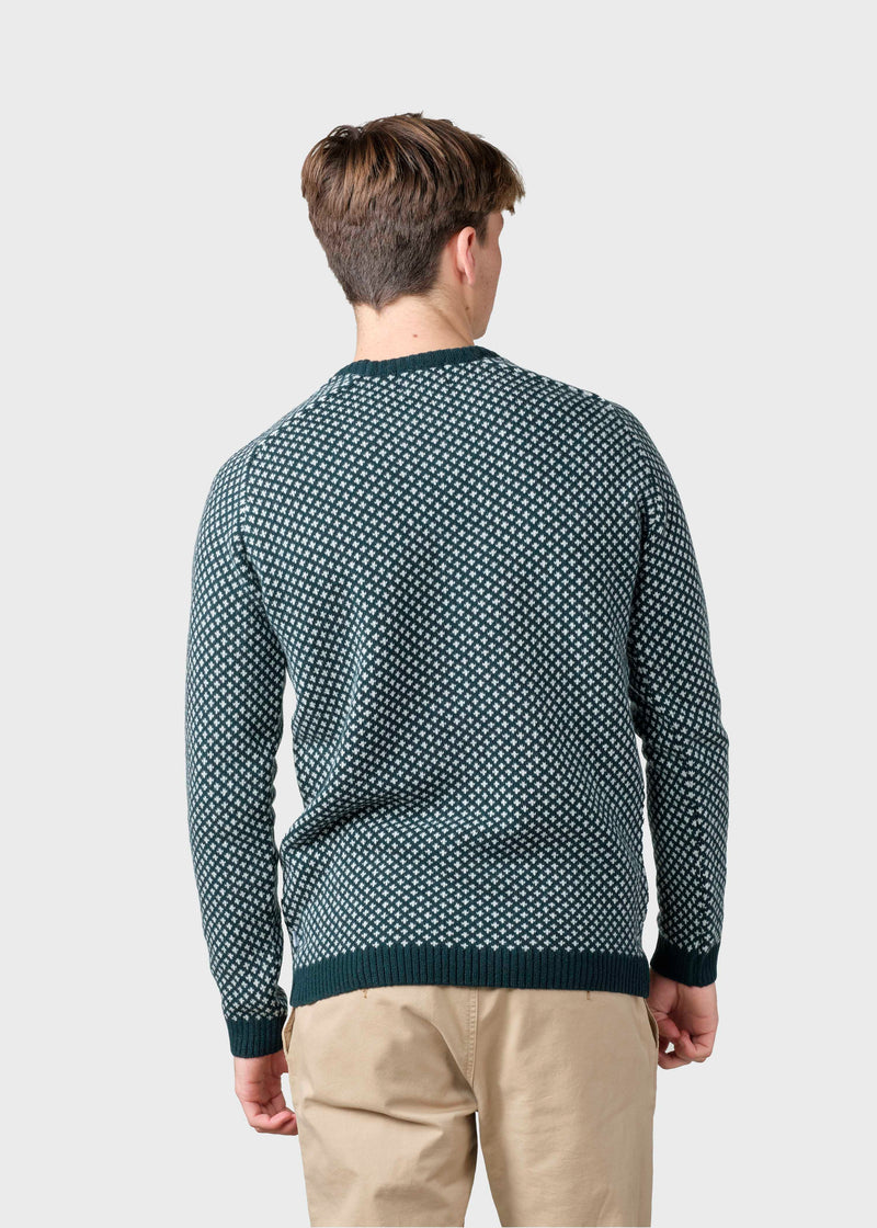 Klitmøller Collective ApS Rene knit  Knitted sweaters Moss green/cream
