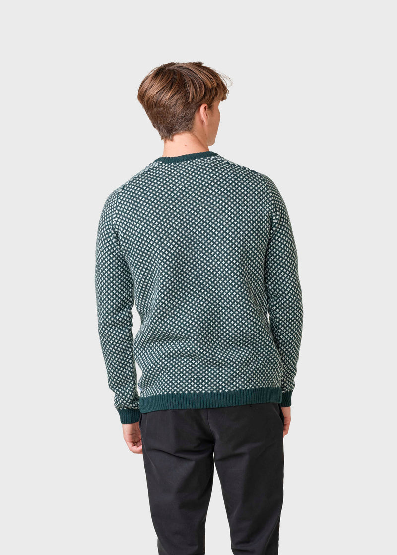 Klitmøller Collective ApS Rene knit  Knitted sweaters Moss green/cream