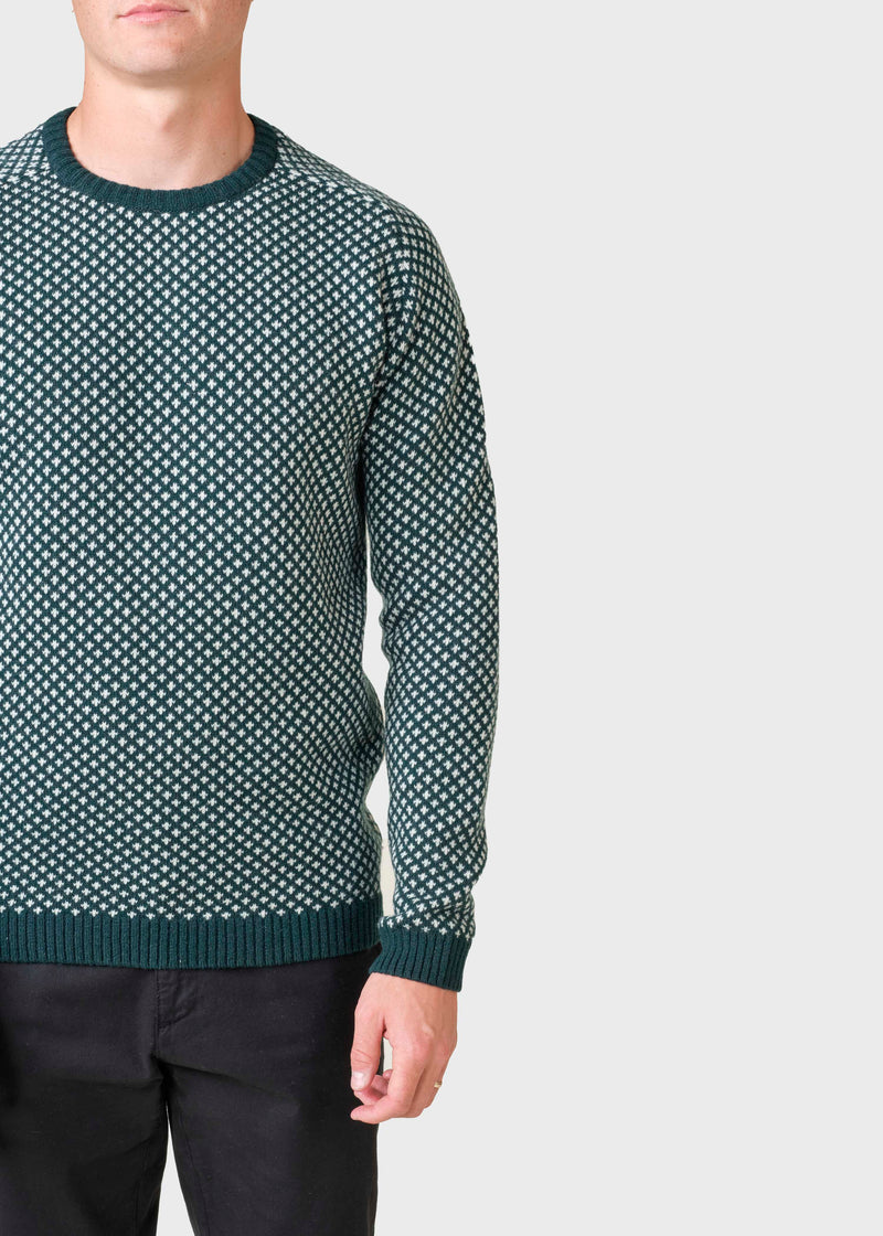 Klitmøller Collective ApS Rene knit  Knitted sweaters Moss green/cream