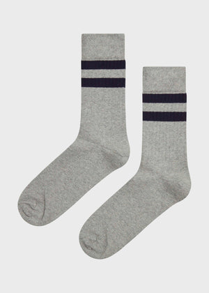 Klitmøller Collective ApS Retro cotton sock Socks Light grey/navy