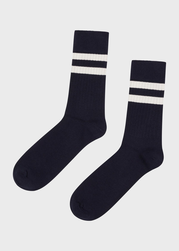 Klitmøller Collective ApS Retro cotton sock Socks Navy/cream