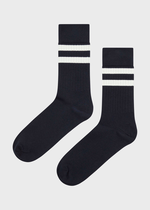 Klitmøller Collective ApS Retro cotton sock Socks Navy/cream