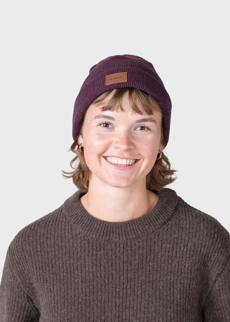 Klitmøller Collective ApS Rib beanie Beanies Burgundy