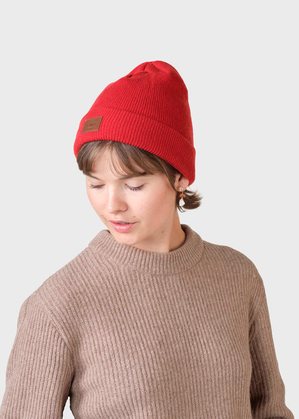 Klitmøller Collective ApS Rib beanie Beanies Red