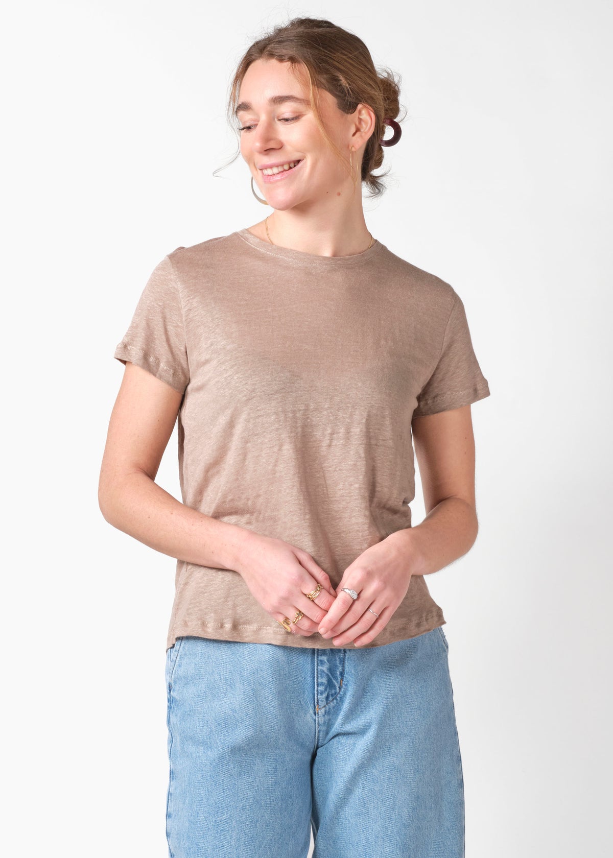 Klitmøller Collective ApS Rikke linen tee T-Shirts Cashew