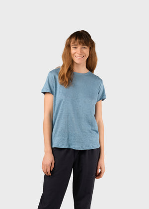 Klitmøller Collective ApS Rikke linen tee T-Shirts Light blue