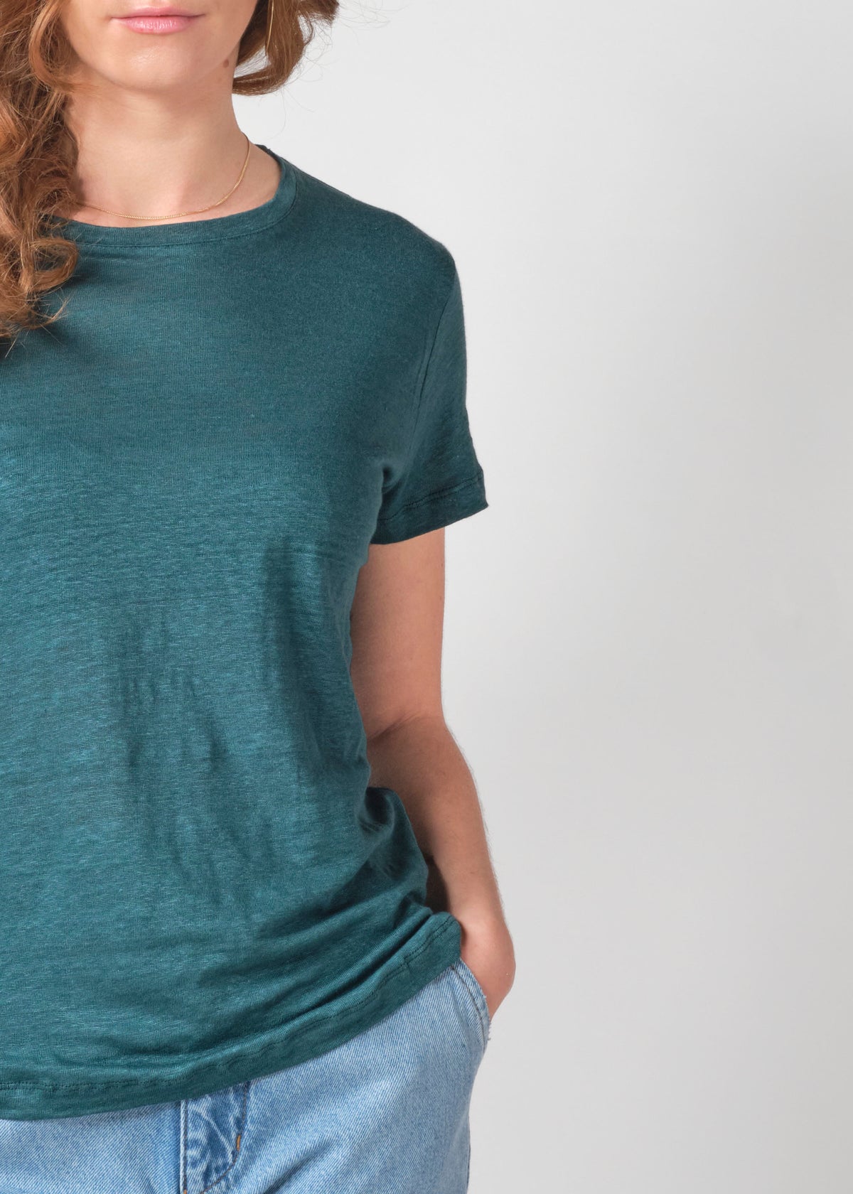 Klitmøller Collective ApS Rikke linen tee T-Shirts Moss Green