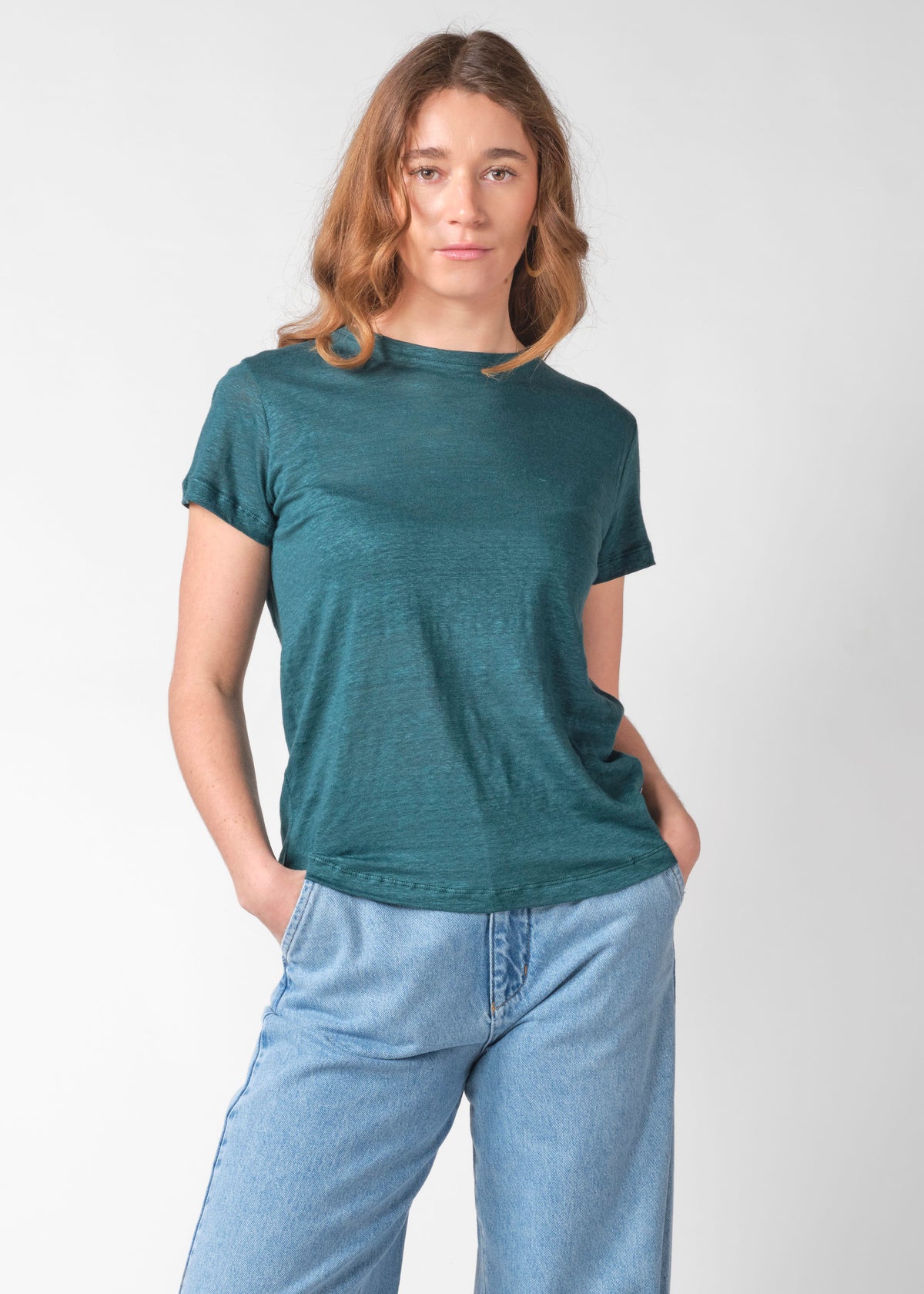 Klitmøller Collective ApS Rikke linen tee T-Shirts Moss Green